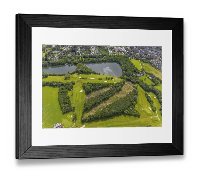Framed Print : Aerial view, Duisburg-South, golf course Huckingen at Remberger See Framed Print : Aerial view, Duisburg-South, golf course Huckingen at Remberger See