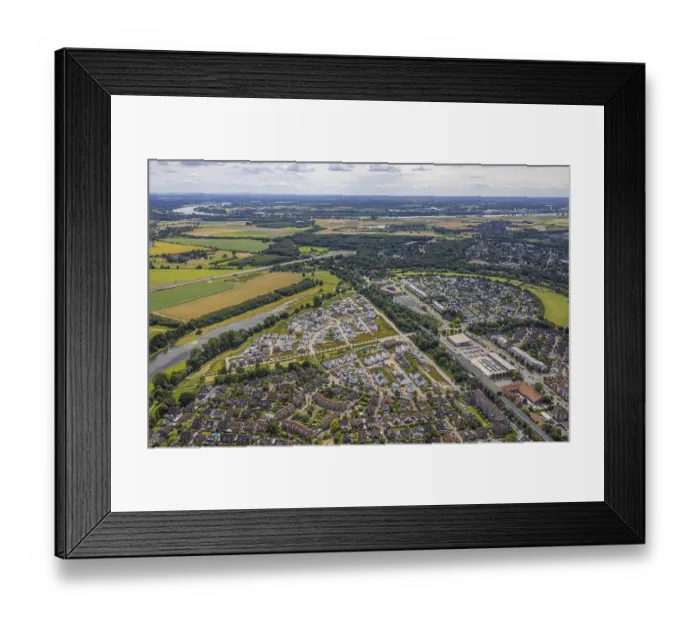 Framed Print : Aerial view, Duisburg-South, residential area Angerbogen Framed Print : Aerial view, Duisburg-South, residential area Angerbogen