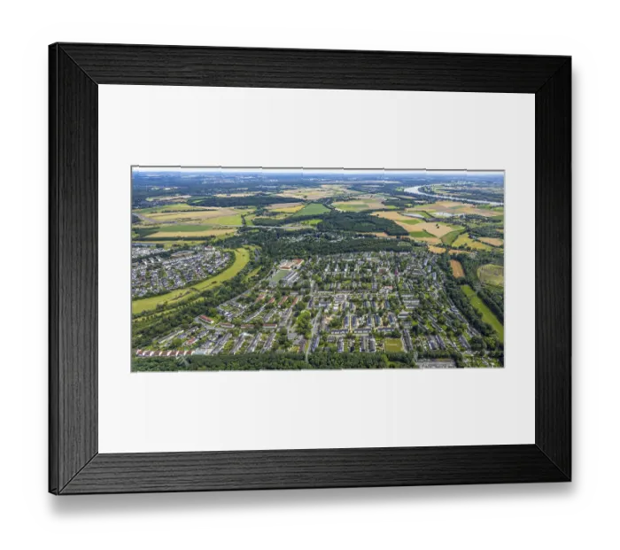Framed Print : Aerial view, Duisburg-South, residential area district Ungelsheim