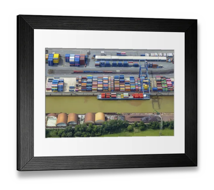 Framed Print : Aerial view, Duisburg-West, logport I (Eins) Rheinhausen