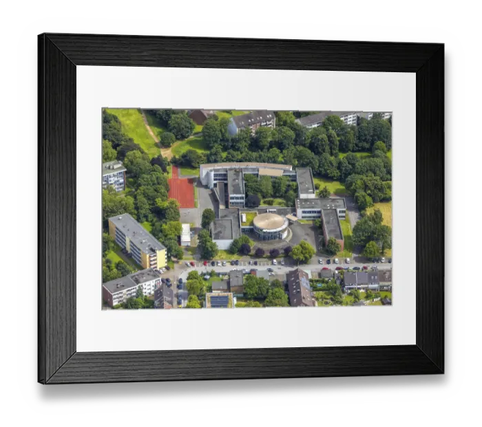 Framed Print : Aerial view, Duisburg-West, Lise-Meitner-Gesamtschule