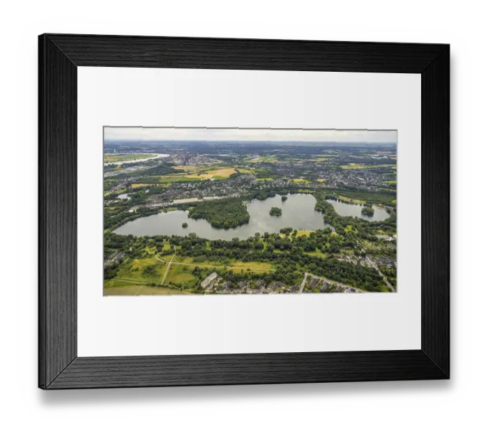 Framed Print : Aerial view, Duisburg-West, Toeppersee