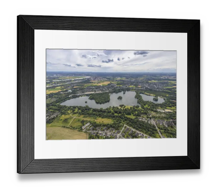 Framed Print : Aerial view, Duisburg-West, Toeppersee