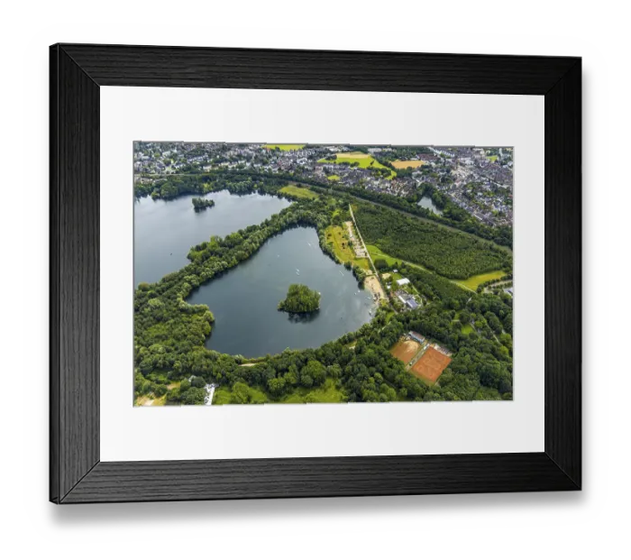 Framed Print : Aerial view, Duisburg-West, Toeppersee Framed Print : Aerial view, Duisburg-West, Toeppersee