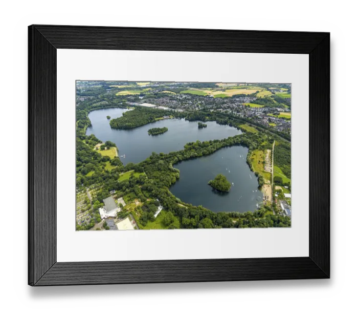 Framed Print : Aerial view, Duisburg-West, Toeppersee Framed Print : Aerial view, Duisburg-West, Toeppersee