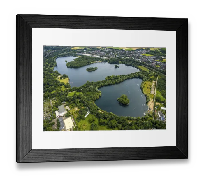 Framed Print : Aerial view, Duisburg-West, Toeppersee Framed Print : Aerial view, Duisburg-West, Toeppersee