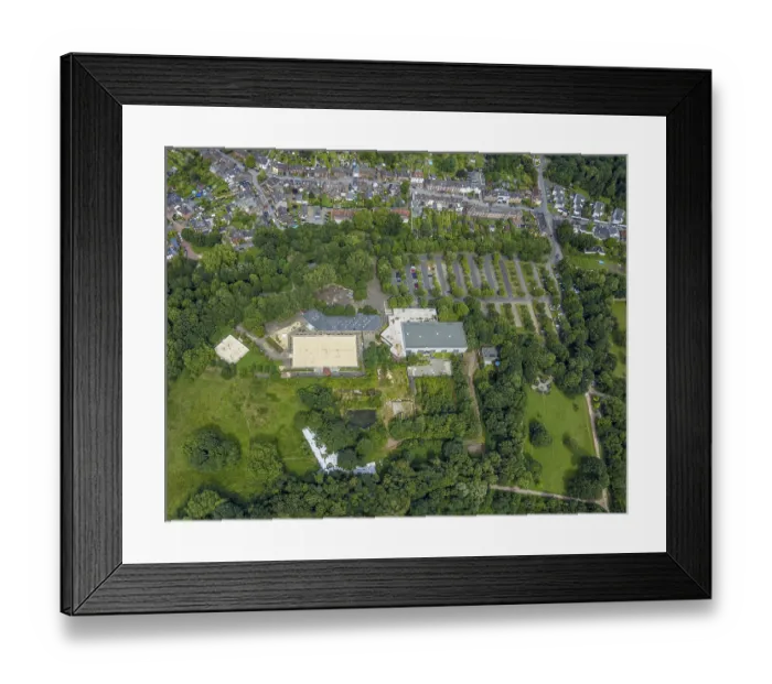 Framed Print : Aerial view, Duisburg-West, Volleyball Beach Arena Toeppersee