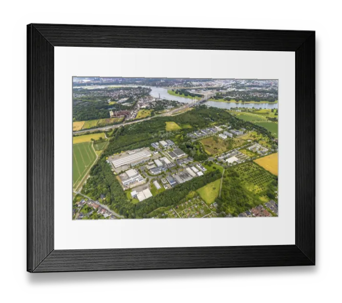 Framed Print : Aerial view, Duisburg-West, industrial area Businesspark Dr Framed Print : Aerial view, Duisburg-West, industrial area Businesspark Dr