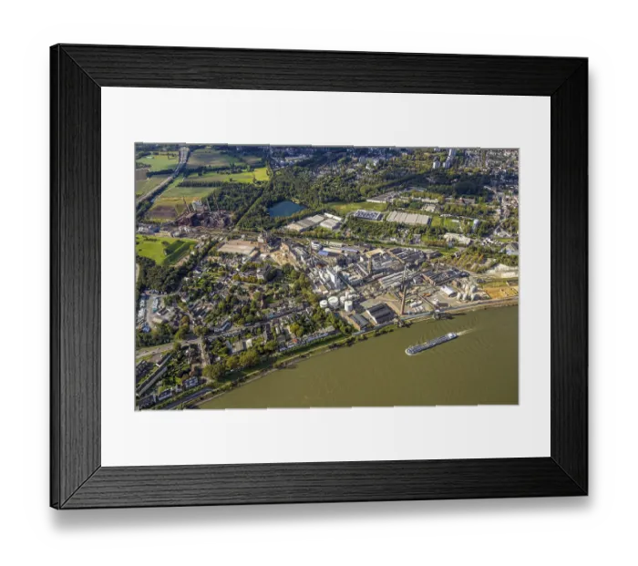 Framed Print : Aerial view, Venator chemical plant harbour area