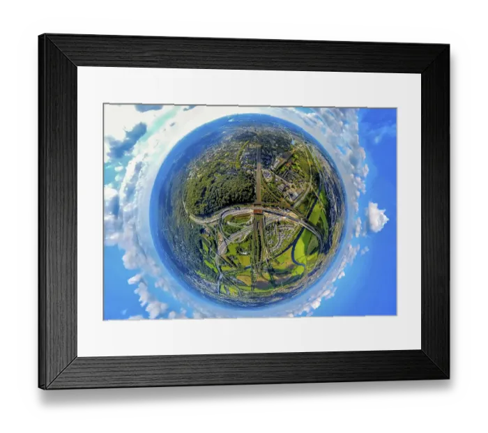 Framed Print : Aerial view, construction site motorway junction Kaiserberg