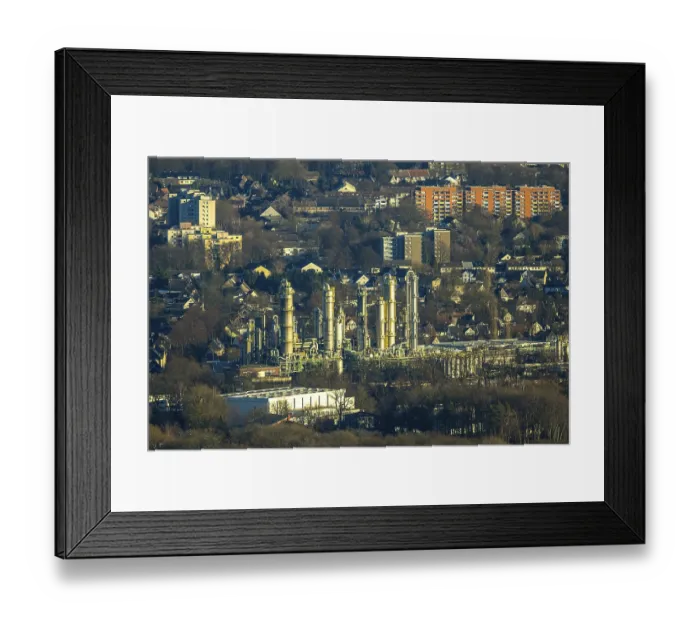 Framed Print : Aerial view, Ineos Phenol GmbH chemical plant