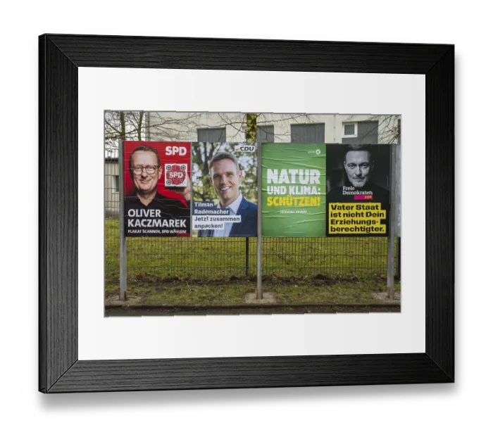 Framed Print : Board with election posters, SPD Framed Print : Board with election posters, SPD