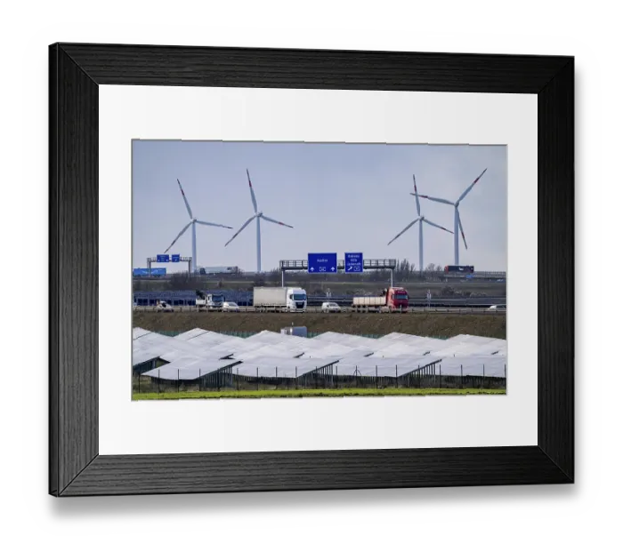Framed Print : 20 MWp ground-mounted photovoltaic system