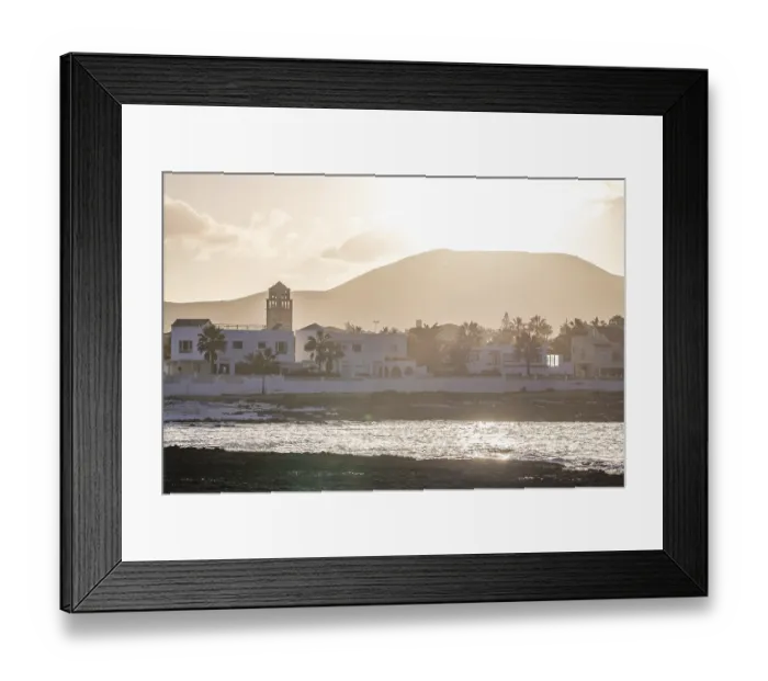Framed Print : Sunset at Playa Vista Lobos, in a long exposure by the sea