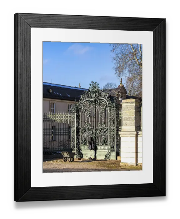 Framed Print : High portal at Glienicke Hunting Lodge on Pattengraben in MovenstraBe
