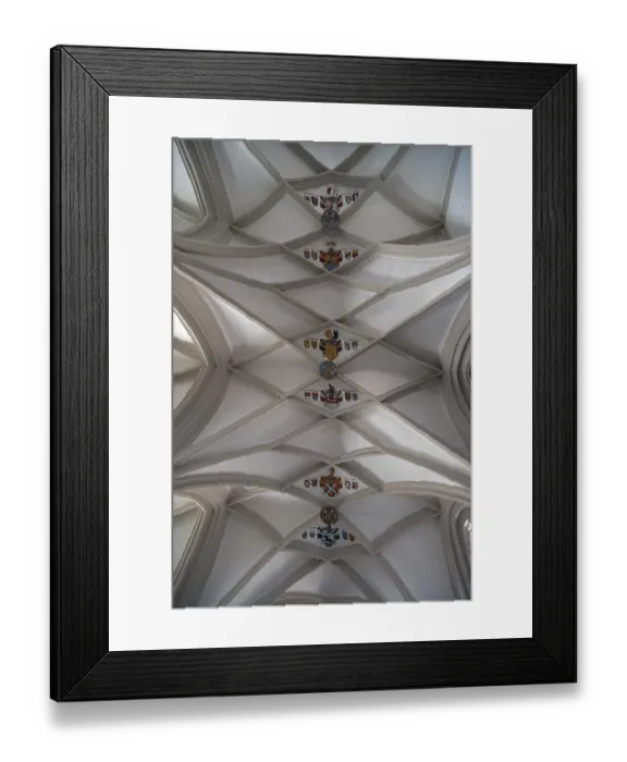 Framed Print : Vault with coat of arms in the late Gothic mortuary