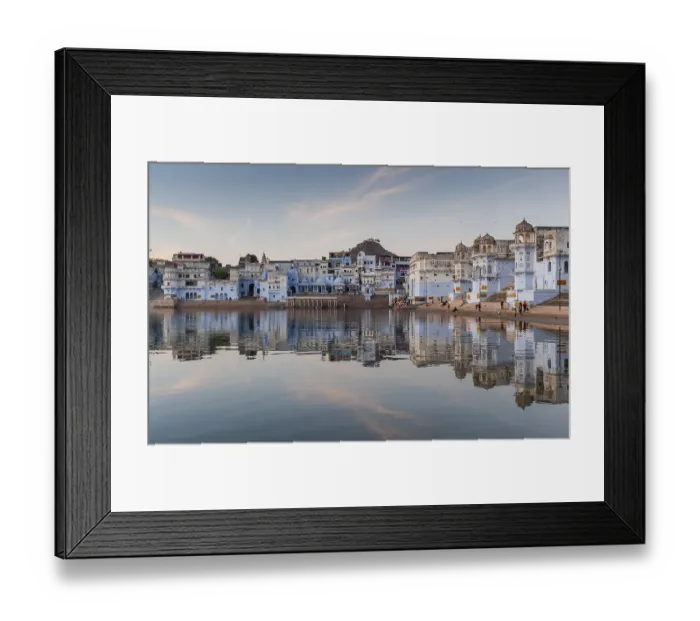 Framed Print : Old town of Pushkar at the holy Pushkar Lake Framed Print : Old town of Pushkar at the holy Pushkar Lake
