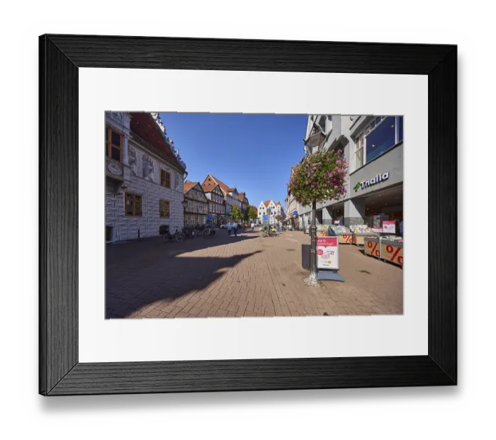 Framed Print : City centre, Thalia bookshop, lantern