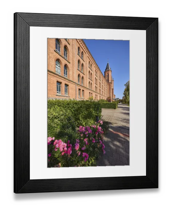 Framed Print : New town hall, brick building, architectural style neo-Gothic