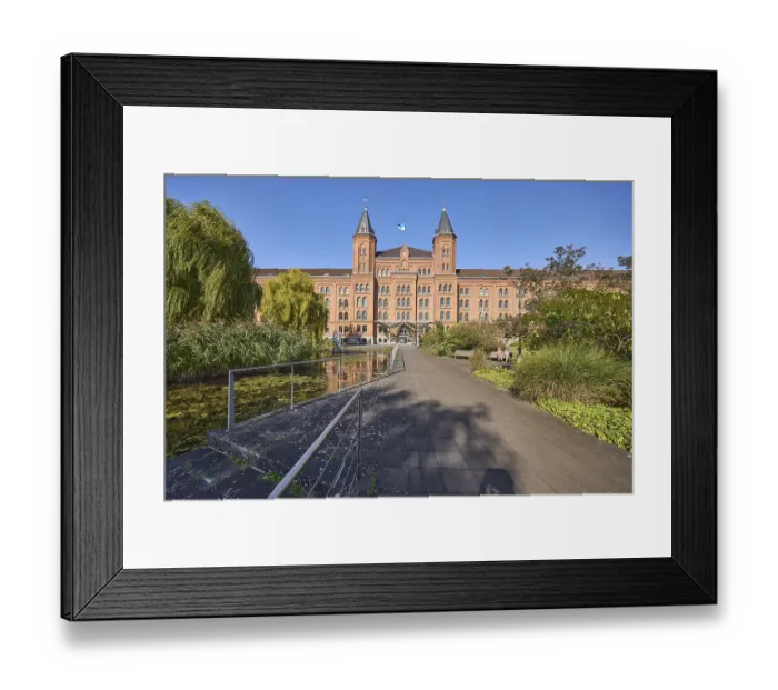 Framed Print : New town hall, brick architecture
