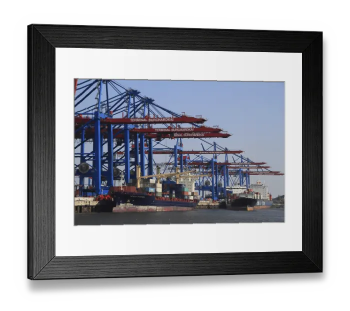 Framed Print : Waltershofer Hafen, HHLA Container Terminal Burchardkai Framed Print : Waltershofer Hafen, HHLA Container Terminal Burchardkai