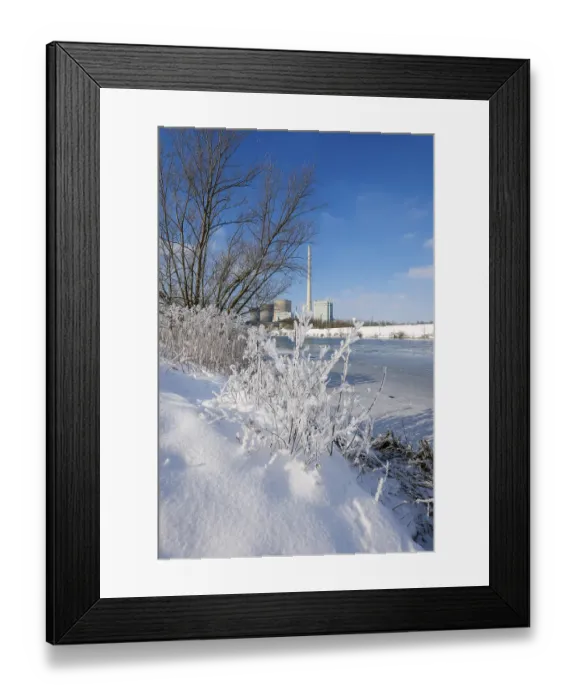 Framed Print : Hamm, North Rhine-Westphalia, Germany - Sunny winter landscape in the Ruhr area