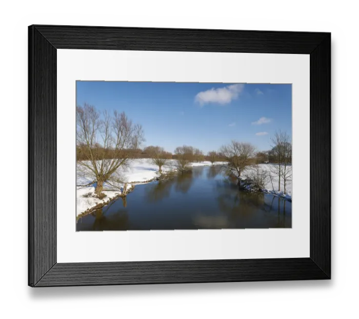 Framed Print : Hamm, North Rhine-Westphalia, Germany - Sunny winter landscape in the Ruhr area