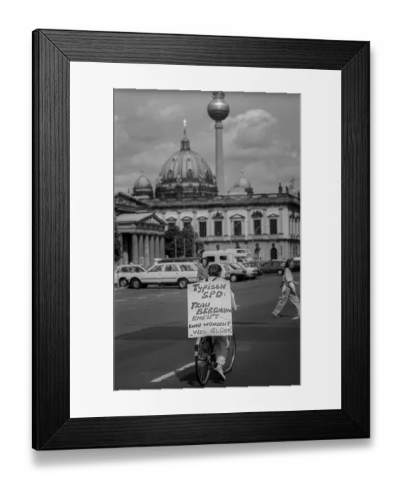 Framed Print : Germany, Berlin, 28 July 1992, demonstration against job cuts at the Charite