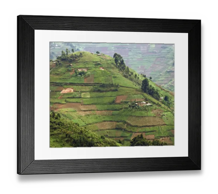 Framed Print : Aerial detail around the Virunga Mountains in Uganda (Africa) Framed Print : Aerial detail around the Virunga Mountains in Uganda (Africa)