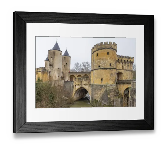 Framed Print : Bridge castle and city gate named Germans Gate in Metz Framed Print : Bridge castle and city gate named Germans Gate in Metz