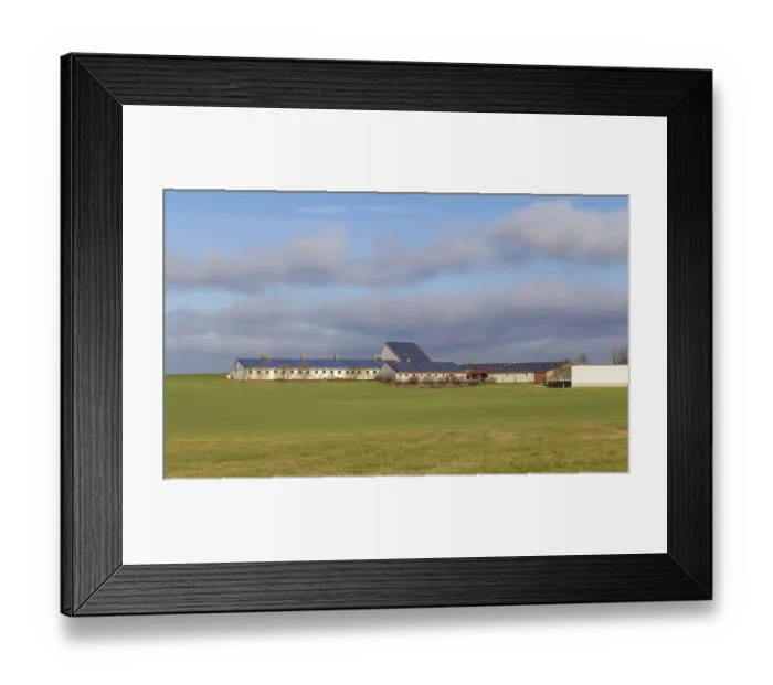 Framed Print : Stabling with solar panels surrounded by farmland in Southern Germany Framed Print : Stabling with solar panels surrounded by farmland in Southern Germany