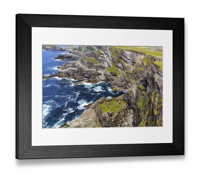 Framed Print : Rugged cliffs on the Atlantic Ocean