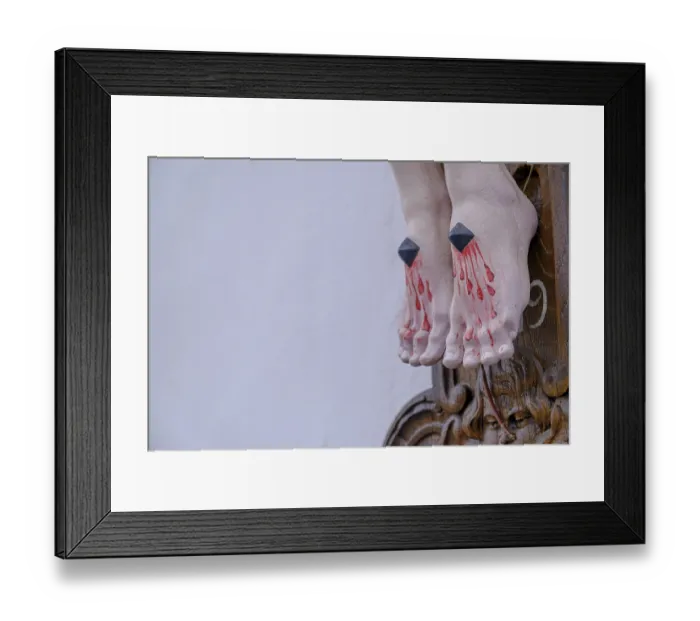 Framed Print : Feet with blood, feet of Jesus