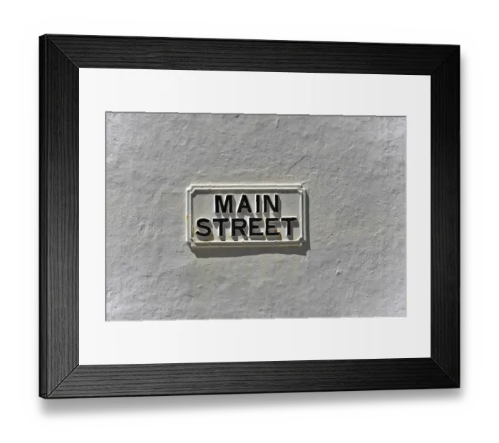 Framed Print : A simple street sign marks Main Street