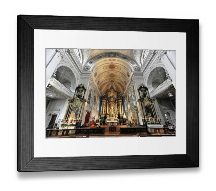 Framed Print : Interior view, central nave, Basilica and pilgrimage church St
