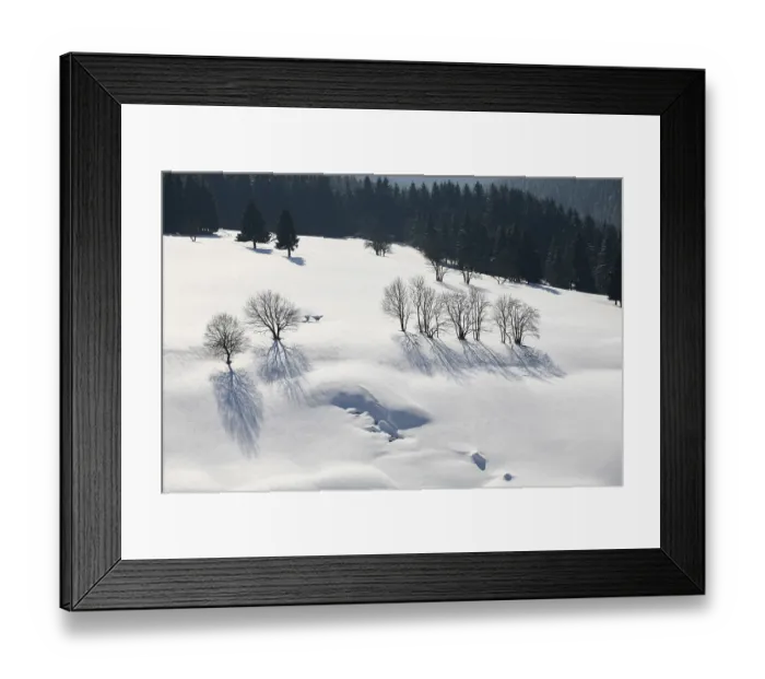 Framed Print : Winter landscape in the Thuringian Forest near Stutzerbach