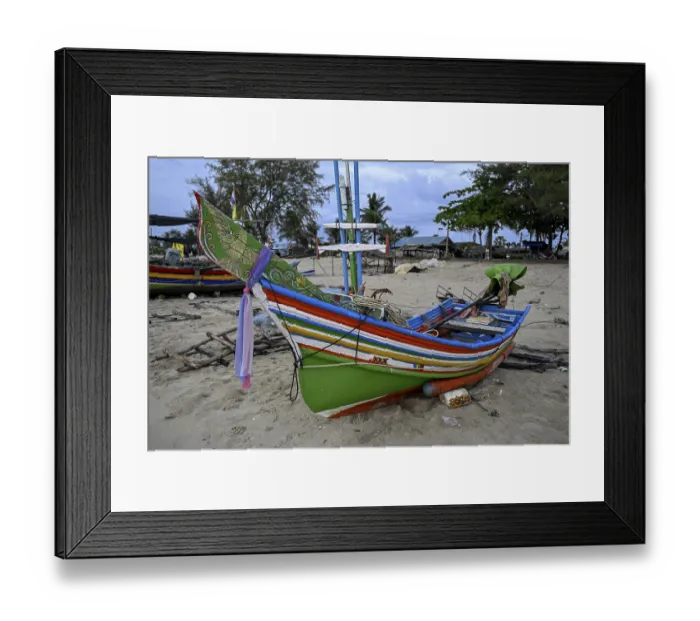 Framed Print : Fishing boat on the beach of Chathing Phra Framed Print : Fishing boat on the beach of Chathing Phra