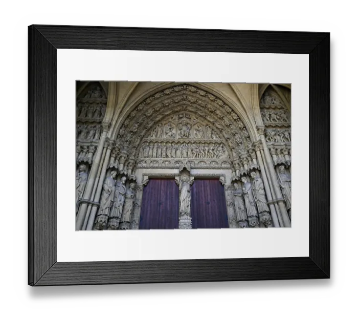 Framed Print : Entrance portal of the Gothic Saint-Etienne Cathedral