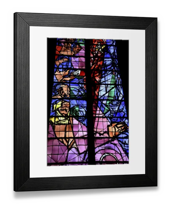 Framed Print : Stained glass window by Jacques Villon in the sacrament chapel of the Gothic Saint-Etienne Cathedral