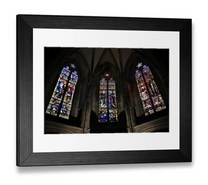 Framed Print : Church windows in the Gothic cathedral of Saint-Etienne Framed Print : Church windows in the Gothic cathedral of Saint-Etienne