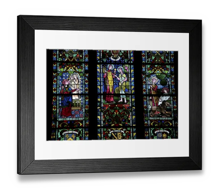 Framed Print : Stained glass window of Notre Dame Cathedral