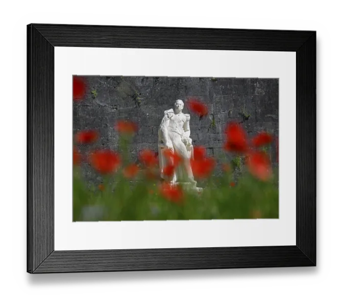 Framed Print : Statue of La Ronciere in front of the citadel of Verdun