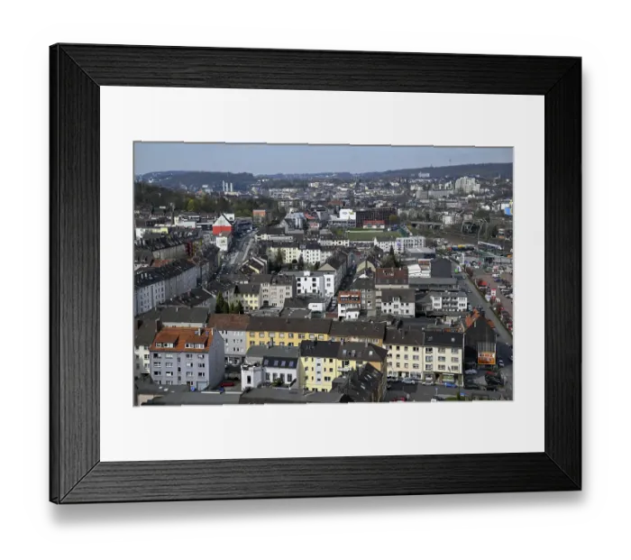 Framed Print : View over the rooftops of Wuppertal