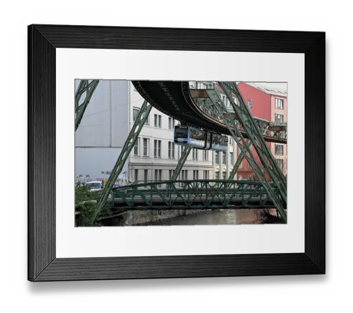 Framed Print : Suspension railway over the Wupper