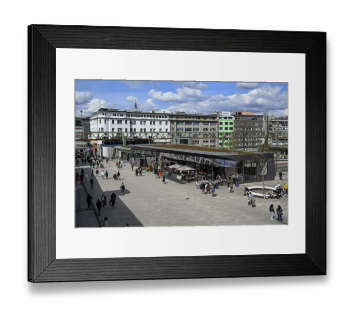 Framed Print : Street scene in the city centre of Wuppertal