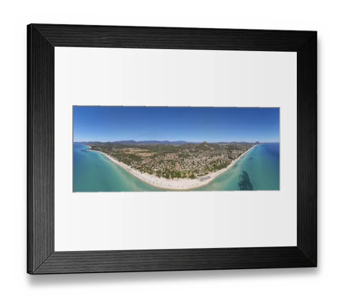 Framed Print : White sandy beaches and turquoise-blue sea stretch for several kilometres on the Costa Rei