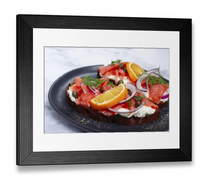 Framed Print : Sandwich with freshly smoked salmon