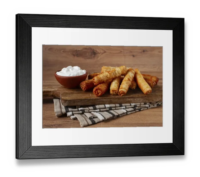 Framed Print : Fried spring rolls with cheese Framed Print : Fried spring rolls with cheese