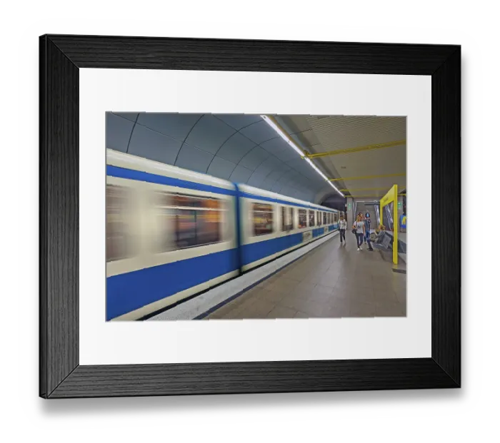 Framed Print : Underground station, Schwanthalerhohe with exiting underground Framed Print : Underground station, Schwanthalerhohe with exiting underground