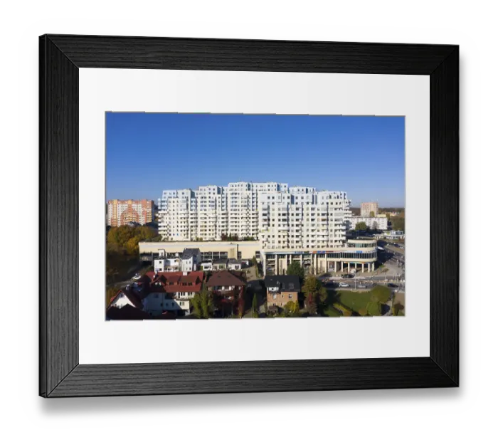 Framed Print : Witwa. Residential and commercial building in the Witomino district of Gdynia Framed Print : Witwa. Residential and commercial building in the Witomino district of Gdynia